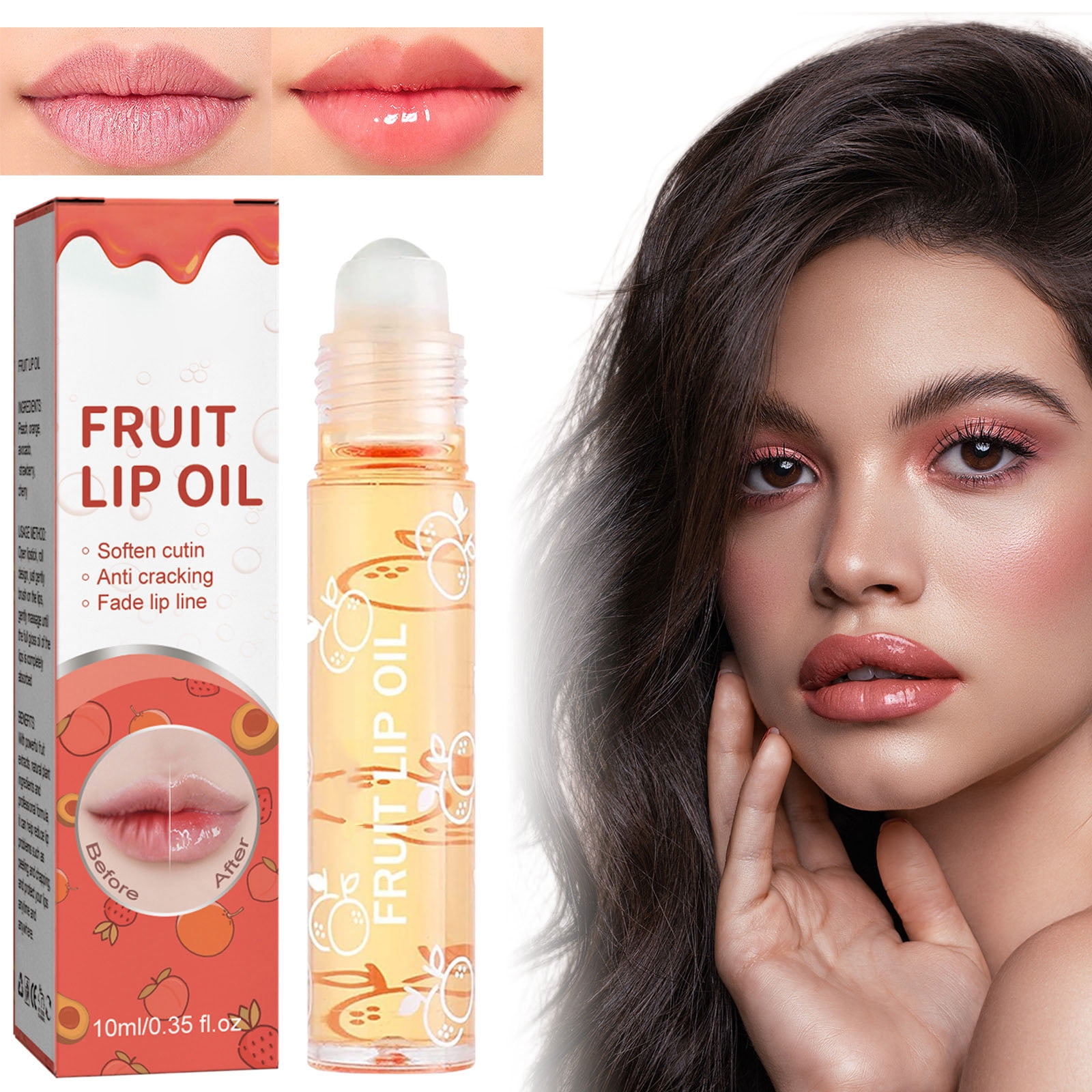 Plumping Lip Oil Roll On Hydrating Lip Gloss Tinted Lip Balm Long