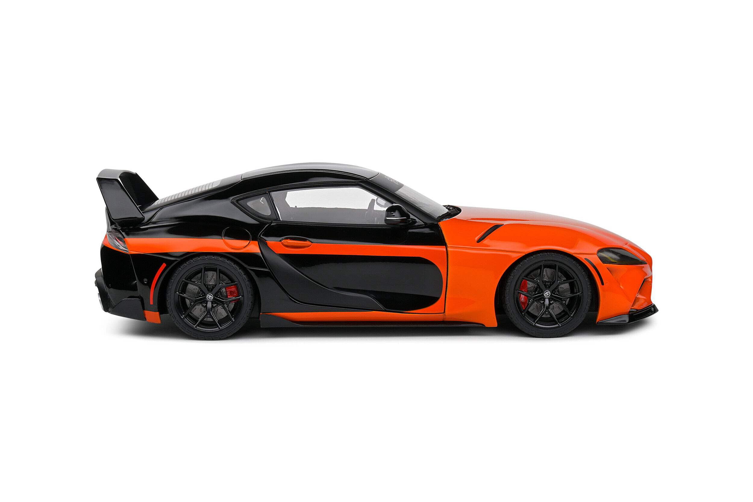2024 Toyota GR Supra "StreetFighter" Orange and Black 1/18 Diecast Model Car by Solido