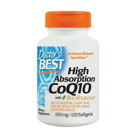 Doctor's Best High Absorption CoQ10 + BioPerine Softgels,100 Mg, 120