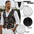 thumbnail image 6 of Yuyamidu Colorful Lights Men's Classic Slim Fit Dress Vest Formal Wedding Prom Tuxedo Suit Vest with Pocket Lightweight Snowflake Waistcoat Size S, Christmas, 6 of 7