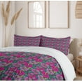 thumbnail image 6 of Ambesonne Floral Duvet Cover Set, Pink and Purple Hibiscus, 2-Calking, Grey Multicolor, 6 of 7