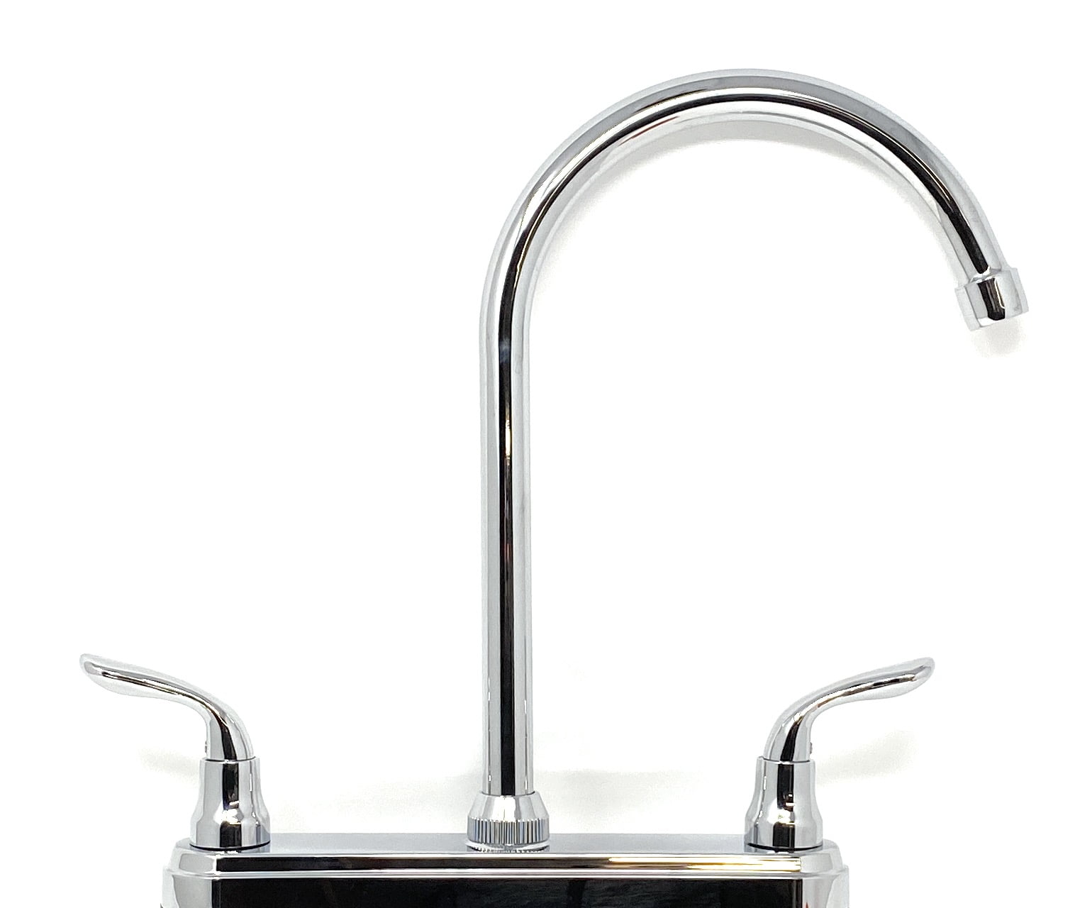 Madol High Arc Stainless Steel Spout Strong Plastic Body Chromed for Metal Look Kitchen Faucet, Two-Handle, 8-Inch Center Set