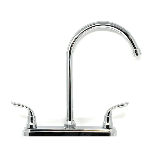 Madol High Arc Stainless Steel Spout Strong Plastic Body Chromed for Metal Look Kitchen Faucet, Two-Handle, 8-Inch Center Set