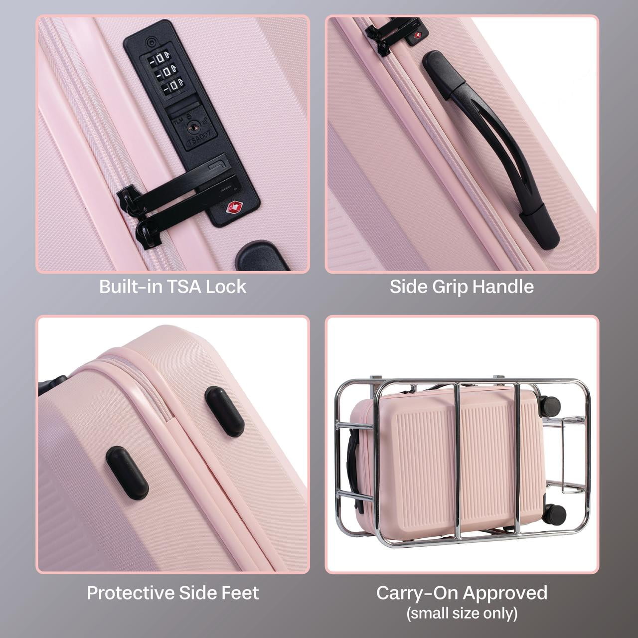 3-Piece Hardside Luggage Set: 28 Inch, 24 Inch Large Suitcases with wheels and 20 Inch Carry On Luggage