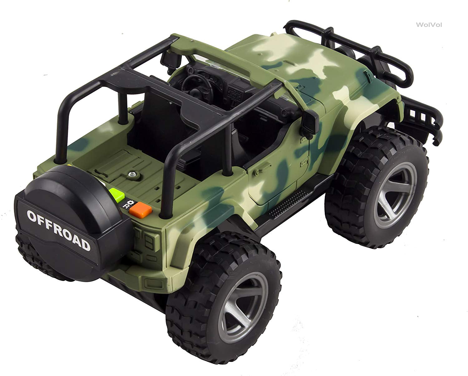 WolVol Off-Road Military Fighter Car Toy - Friction Powered Toy 