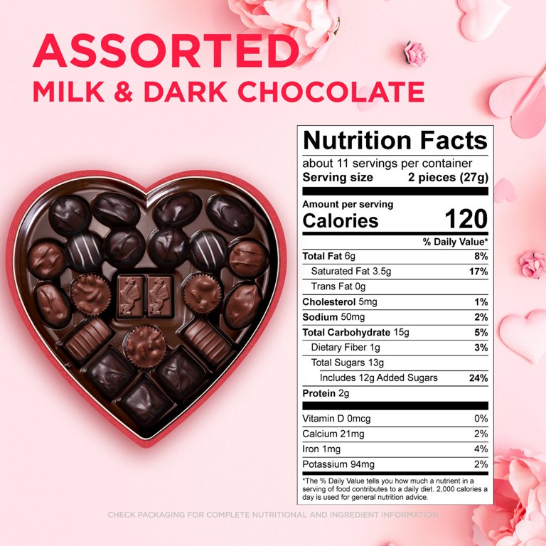 Whitman's Red Floral Heart Assorted Milk & Dark Chocolate Gift Box
