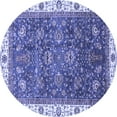 thumbnail image 1 of Ahgly Company Machine Washable Indoor Round Abstract Blue Modern Area Rugs, 8' Round, 1 of 4