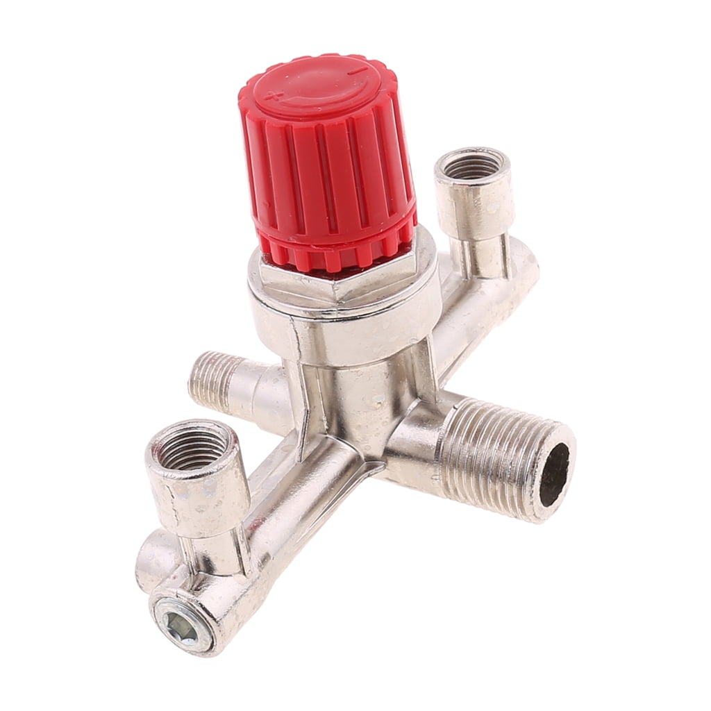 Stable Alloy Air Compressor Switch Good Sealing Effect Gas Pressure Regulator Valve with Double Outlet Tube Abrasion Resistant 