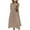 Khaki, variant on Breaise Linen Dresses for Women 2024 Casual Cotton Linen Dresses Plus Size Solid Round Neck Short Sleeve Maxi Dresses Loose Button Dresses Long Summer Army Green L
