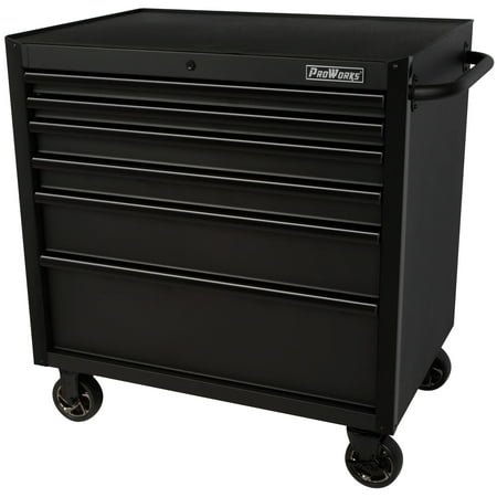 ProWorks 36-Inch Wide x 24.5-Inch Deep 6-Drawer Rolling Tool Cabinet, W36TR6XD