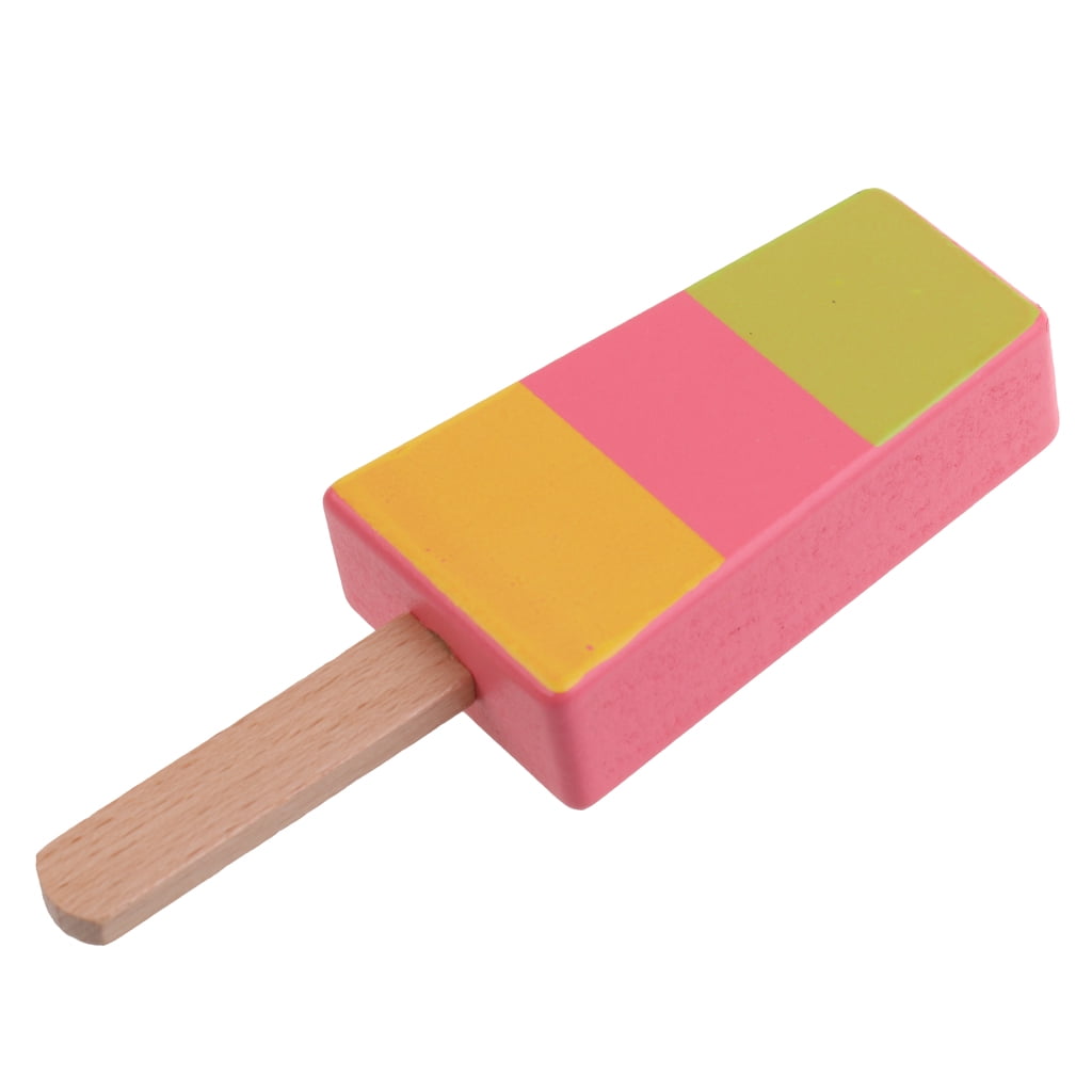 Kids Toy Food Set Popsicles Ice Cream Bars Wooden Kitchen Toddler Gift NEW 