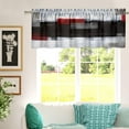 thumbnail image 6 of Red Black Grey Kitchen Valances for Windows Red Kitchen Valance Curtains Red Modern Art Window Treatment Valances for Living Room Bedroom Bathroom Decor (18" W x 52" L, Red Black), 6 of 6