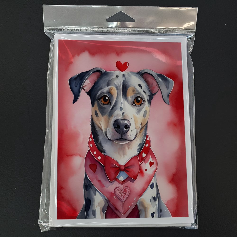 Catahoula My Valentine Greeting Cards Pack of 8 7 in x 5 in