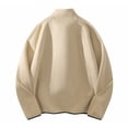 thumbnail image 3 of Ediodpoh Mode Homme Col Mi-Haut Cardigan à Fermeture Éclair Chandail Col Rond Chandail en Molleton Homme Beige TG, 3 of 5
