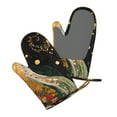 thumbnail image 5 of Cauagu Abstract Gold Floral Galaxy Print Oven Mitts 2 Piece Set,BBQ Gloves Grilling Gloves Kitchen Silicone Oven Gloves Heat Resistant Oven Mitts for Barbecue Cooking & Baking, 5 of 6
