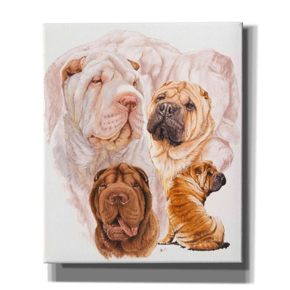 Epic Graffiti 'Shar Pei With Ghost' by Barbara Keith, Canvas Wall Art, 20"x24"