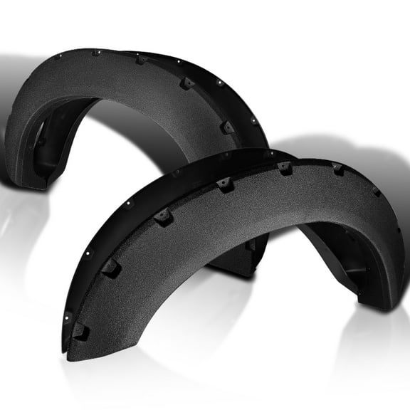 Spec-D Tuning 4PC Front   Rear Rugged Textured Pocket Style Fender Flares Compatible with 2011-2016 Ford F250 F350 Super Duty
