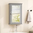thumbnail image 5 of Contemporary Medicine Cabinet with Mirror, Wall Mounted Bathroom Storage Adjustable Shelf, Reversible Door for Hallway, Grey, 5 of 5