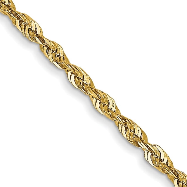 14k Yellow Gold 16 Inch 1.5mm Rope Chain Necklace Pendant Charm
