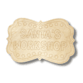 thumbnail image 2 of Unfinished Wood Etched Santa's Workshop Shape | Paint By Line Crafts 14" / 1/4", 2 of 2