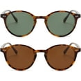 thumbnail image 3 of YQHWQ Lunettes de Soleil Rondes Polarisées Classiques Style Rétro Polyvalent Monture Ronde Légère pour Hommes et Femmes, 3 of 5