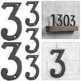 thumbnail image 4 of DQrwqpou 5 Piezas Metal Número Digital Hierro Fundido Casa Signo Placa Puerta DIY Pared (3), 4 of 9