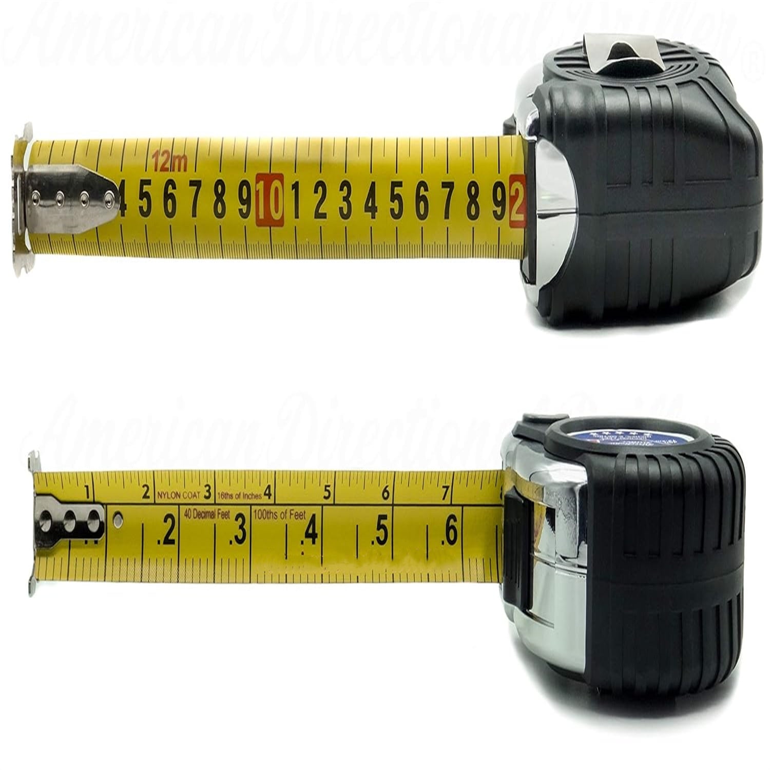 40 Foot Tape Measure – Wide Blade – Engineer Scale, Imperial Inch/Foot, Metric – Bottom Hole Assembly – BHA Tape – Tape Measure
