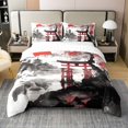 thumbnail image 1 of Erosebridal Japanese-Style 100% Cotton Comforter Cover Queen, Red Maple Tree 100% Cotton Comforter Cover Queen, Watercolor Ink Decor, Reversible 3pcs（No Comforter）, 1 of 6