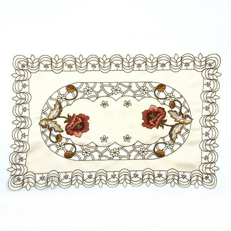 

Table Runner Embroidered Floral Lace Fabric Translucent Gauze Table Cloth