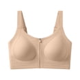 thumbnail image 2 of CHUMUD Womens Full Coverage Front Closure Zip Bra Wireless Support Adjustable Straps Bra Comfort Everyday Wear, 2 of 7