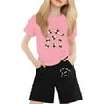 thumbnail image 1 of Children's Short Sleeved Festival Series Printed Color Comfortable Round Neck T Shirt Two Piece Set (2 13 Years ), 1 of 4
