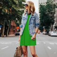 thumbnail image 4 of Fotbe Green Vestido de Verano sin Mangas para Mujer – Vestido Midi Línea A, Estilo Camiseta Floral, Vestido Playero Casual y Fluido, 4 of 7