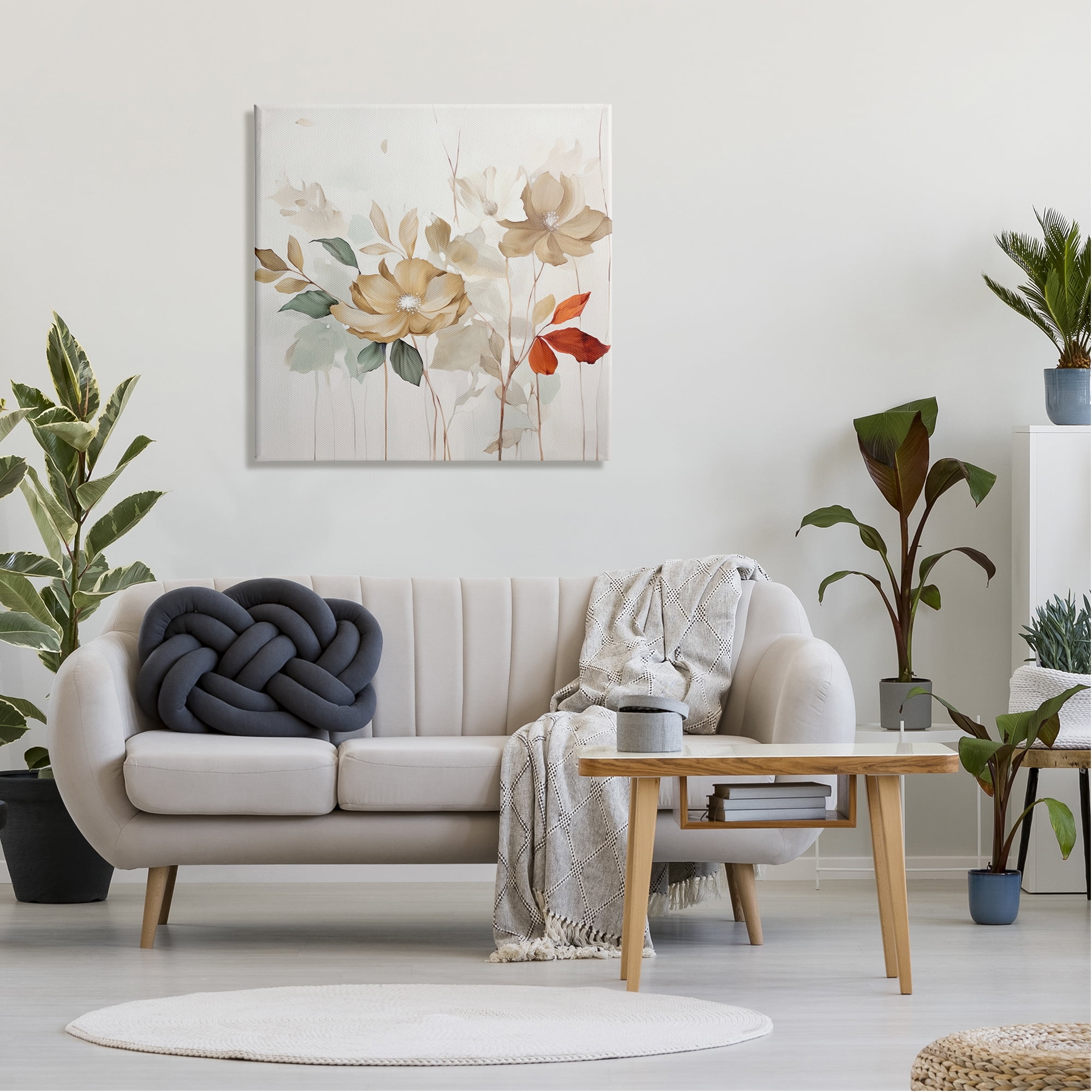 Stupell Industries Soft Modern Blooms Botanical & Floral Painting Gallery Wrapped Canvas Art Print Wall Art, 30 x 30