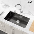thumbnail image 4 of COZY Stainless Steel Kitchen Sink, Single Bowl, Undermount Handmade Sink in Black, with Cutting Board, Colander, Grid., 4 of 12