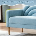 thumbnail image 6 of Chaise Longue with High-Density Sponge Arched Back & Right Armrest, Comfy Cushion, Sturdy Wood Frame, Up to 660 lbs Capacity, Linen Fabric, Ideal for Living Room, Study, and Bedroom, Light Blue, 6 of 13