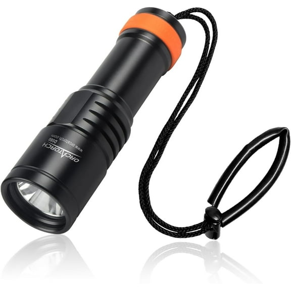 ORCATORCH D580 Scuba Dive Light, Aluminum Alloy 150m Underwater Flashlight,530 Lumens IP68 Waterproof & Rustproof Night Dive Torch for Sea Swimming