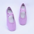 thumbnail image 3 of Girls Ballet Shoes Soft Breathable Highly Elastic Canvas Dance Flats Kids Solid Color Lightweight Split Sole Slippers 3-12 Years, 3 of 5