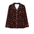 thumbnail image 7 of Lenpel Women's Pajama Sets Valentine's Day Long Sleeve Button down Heart Print Shirt Pj Pants Sleepwear Lounge Set, 7 of 7
