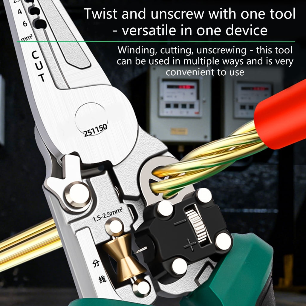 CEORPER Wire Stripper Tool Multifunction Voltage Detection Ergonomic Handle Electricians