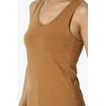 thumbnail image 5 of TheMogan Women's Basic Scoop Neck Racerback Stretch Cotton Tank Top Sleeveless Sporty Tee Coffee S, 5 of 7