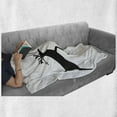 thumbnail image 5 of Deer Hunting Soft Flannel Fleece Throw Blanket, Monochromatic 2 Reindeer Silhouette Illustration Plain Background, Cozy Plush for Indoor and Outdoor Use, 70" x 90", Charcoal Grey White, by Ambesonne, 5 of 5