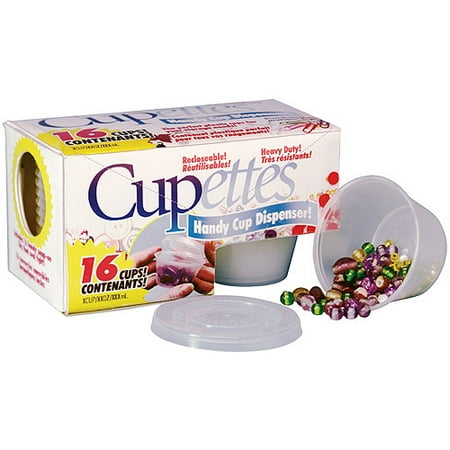 Cupettes Heavy Duty Cups and Lids, 1.75oz, Clear, 16/Pkg