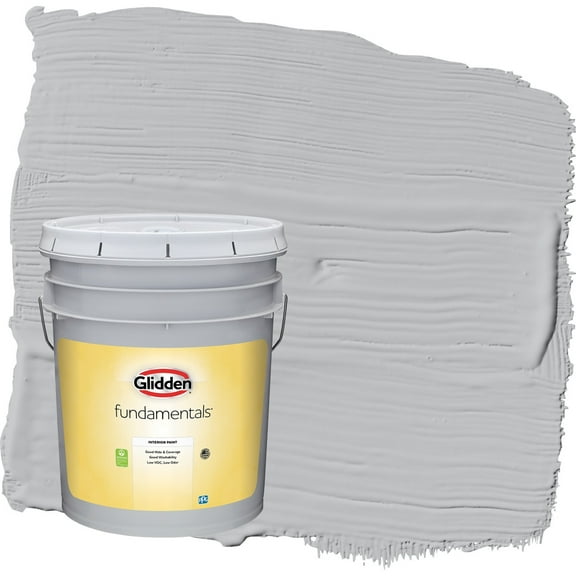 Glidden Fundamentals Whirlwind / Gray Semi-Gloss Interior Paint, 5 Gallon