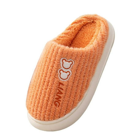 

Daznico Slippers for Women Winter Cute Slippers Home Non Slip Cloth Cotton Colorful Slippers (Color: Orange Size: 6.5 )