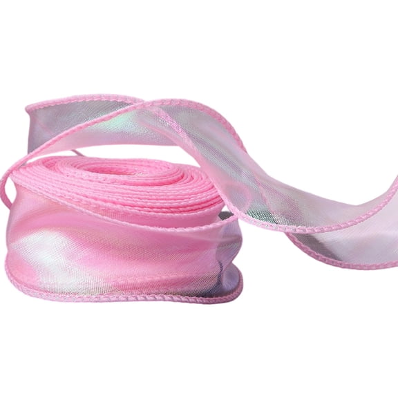 LWVITH Iridescent Fishtail Organza Ribbon, 30 Feet Long 1.6 Inch Wide Sheer Ribbon for Gift Wrapping DIY Crafts, Wedding Party Decoration Hair Bow Garland Making
