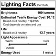 thumbnail image 6 of 4Pk - 1W S14 2200K LED String Light Replacement Bulb 120v -11W equiv, 6 of 6