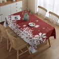 thumbnail image 2 of Red Christmas Snowflake Pattern Rectangle Tablecloth 60"x84",Waterproof Polyester Rectangle Table Cloth, Wipeable Spillproof Polyester Tablecloth for Dining, Camping, Indoor and Outdoor, 2 of 5