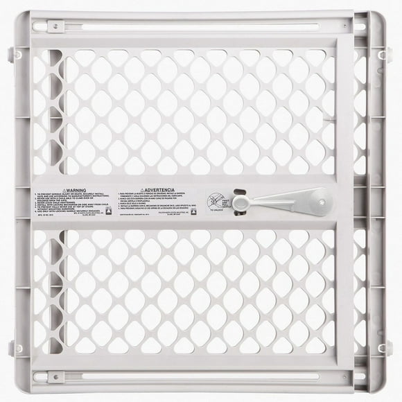 Barrière en plastique pour les enfants et les animaux domestiques Supergate Classique de North States, installation avec fixations ou à pression-Gris pale 26 po H x 26-42 po l