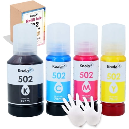 Koala 502 Printer Ink Refill Kit  4 Bottles Replacement for Eps. T502 Ink  Compatible with Ecotank ET-2700 ET-2720 ET-2750 ET-2760 ET-2800 ET-3750 ET-3760 ET-4700 ET-4750 ET-4760 CMYK Printer Ink price history on PriceWatchPro