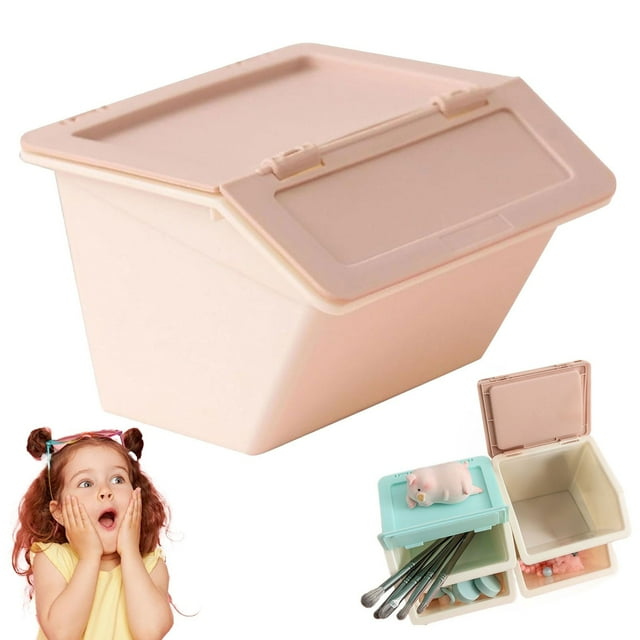 WRXMIJNHGSA Office Cabinet Under $5 Foldable Desktop Storage Box With Flip Cover Made Of Sturdy Plastic Material Providing A Multifunctional Storage Solution For Jewelry Cosmetics And Small Items